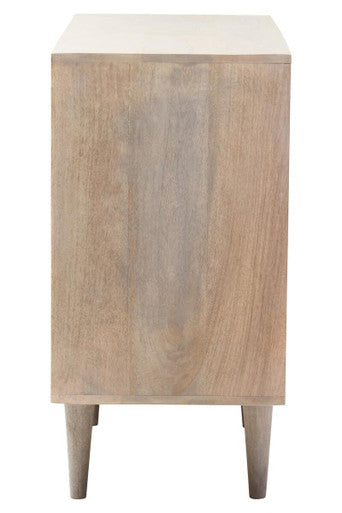 Satna Two Door Greywash Carved Mango Wood Sideboard