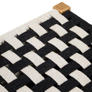Satna Black And White Jute Bench