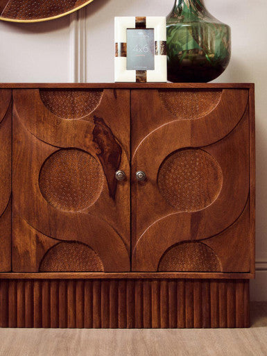 Siva Four Door Mango Wood Hammered Sideboard