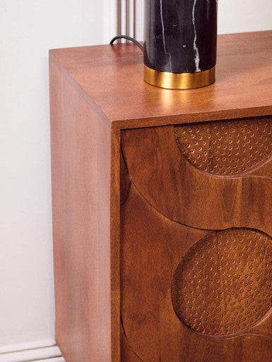 Siva Four Door Mango Wood Hammered Sideboard