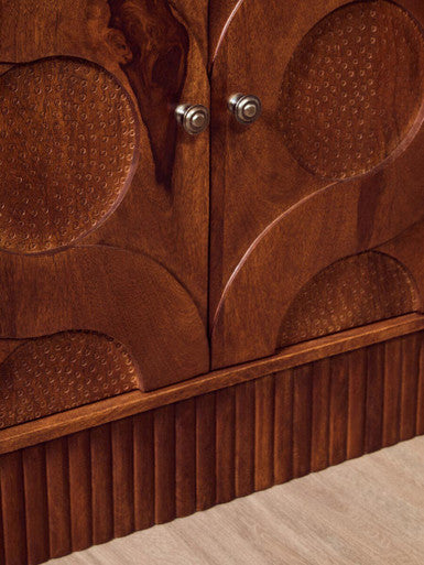 Siva Four Door Mango Wood Hammered Sideboard