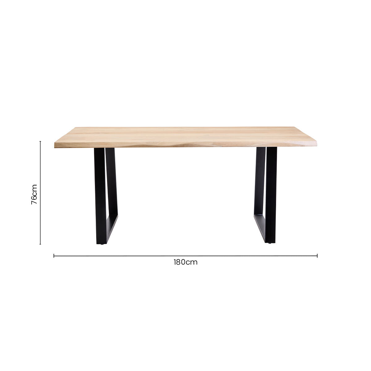 Persolo Mango Wood Live Edge Black Metal legs Dining Table
