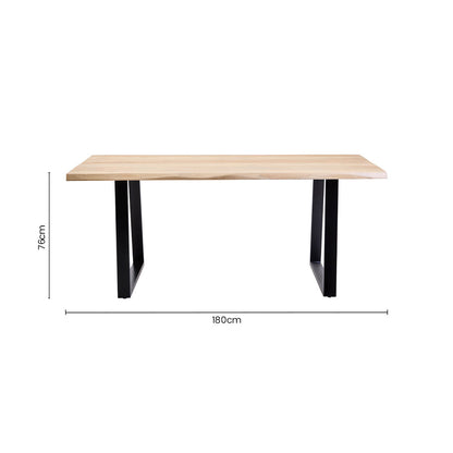 Persolo Mango Wood Live Edge Black Metal legs Dining Table