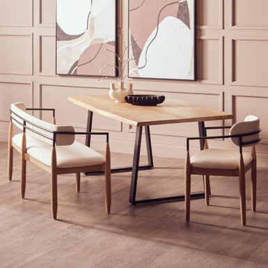 Persolo Mango Wood Live Edge Black Metal legs Dining Table