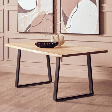 Persolo Mango Wood Live Edge Black Metal legs Dining Table