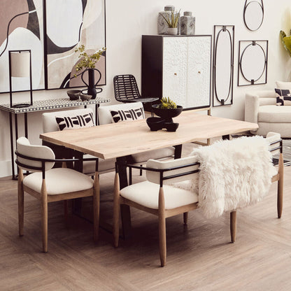 Persolo Mango Wood Live Edge Black Metal legs Dining Table