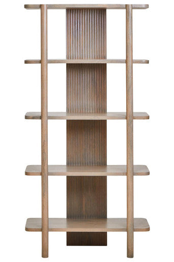 Torello Five Tier Grey Mango Wood Shelf Unit