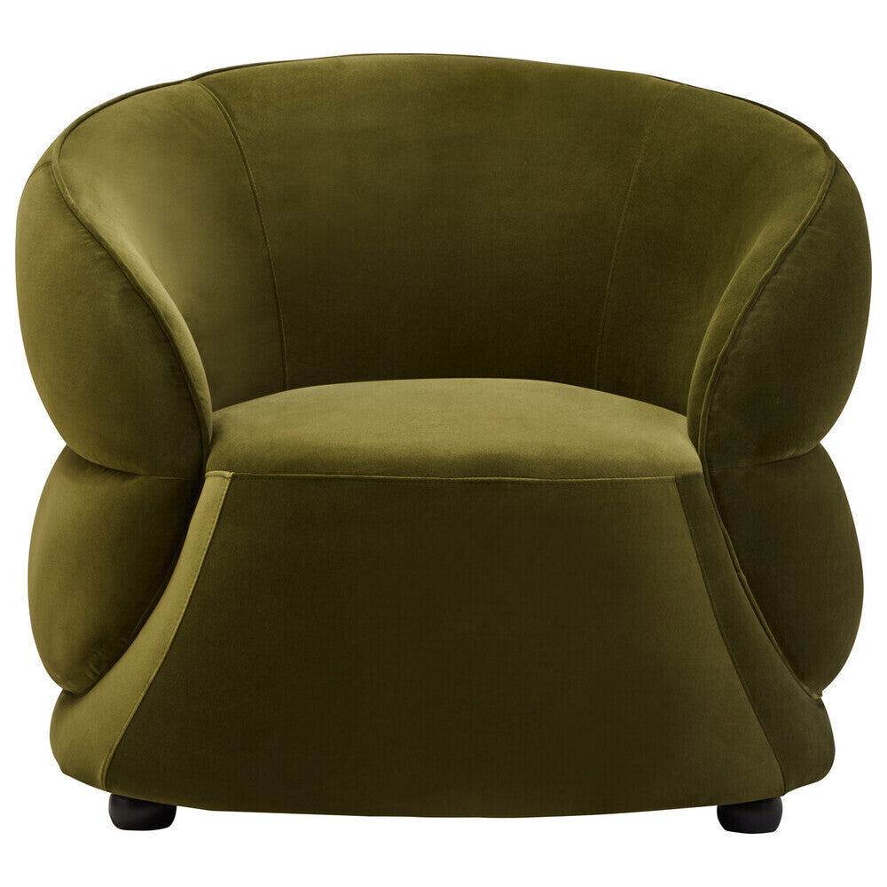 Darla Forest Green Curved Velvet Chair