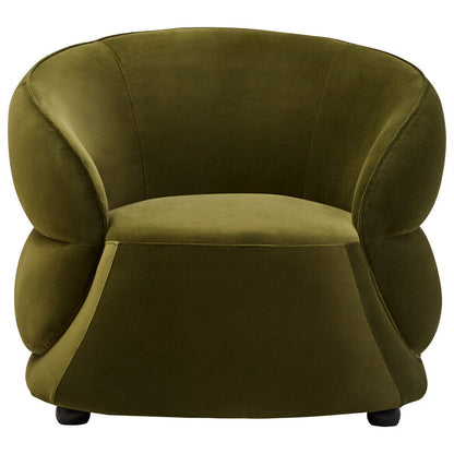 Darla Forest Green Curved Velvet Chair
