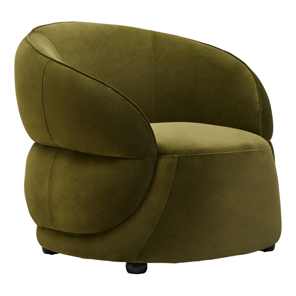 Darla Forest Green Curved Velvet Chair