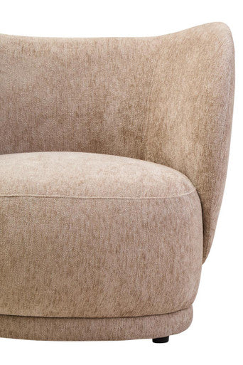Delray Deep Stone Chenille Curved Chair