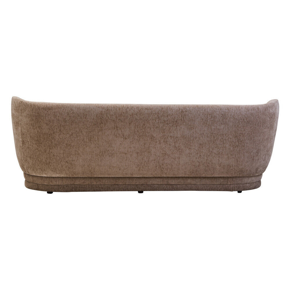 Delray Deep Stone Chenille Effect Curved 3 Seater Sofa