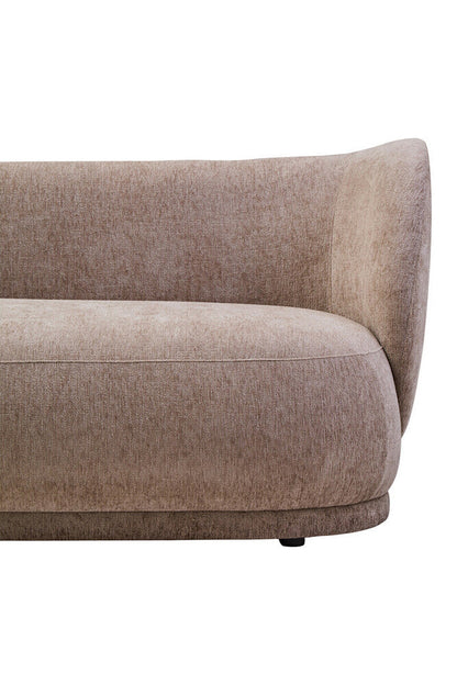 Delray Deep Stone Chenille Effect Curved 3 Seater Sofa