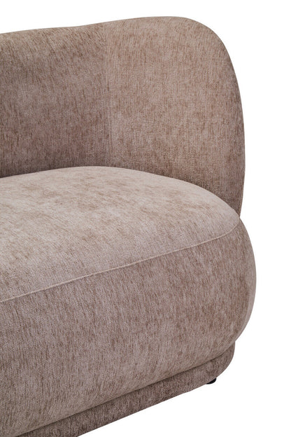 Delray Deep Stone Chenille Effect Curved 3 Seater Sofa