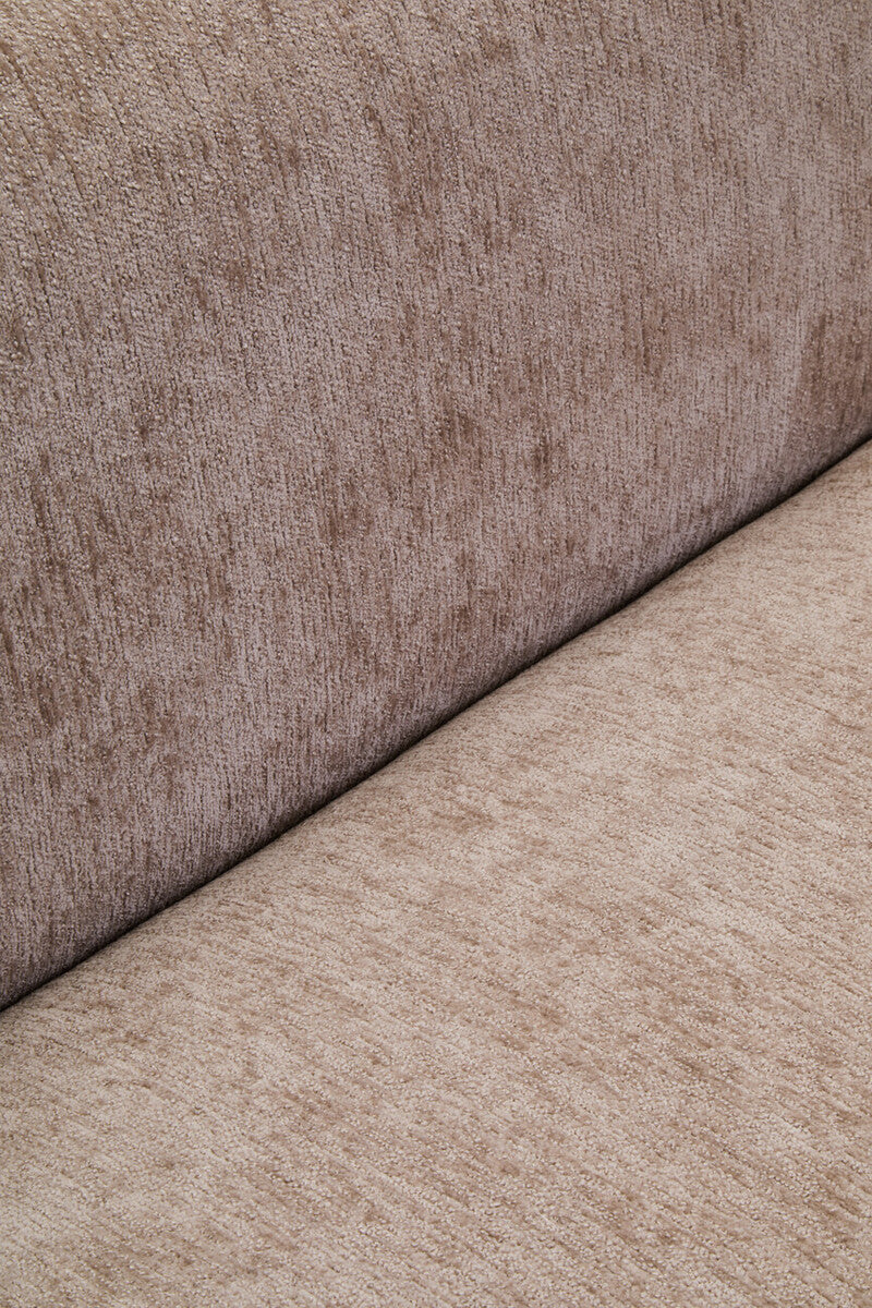 Delray Deep Stone Chenille Effect Curved 3 Seater Sofa