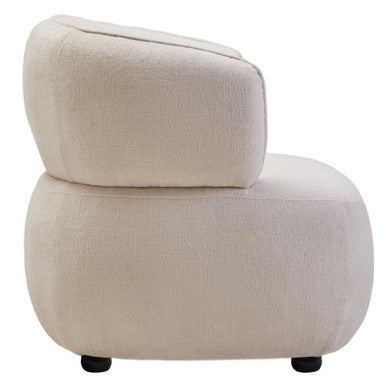 Dasha Ivory Chenille Curved Chair