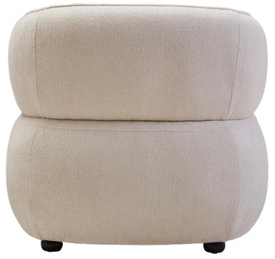 Dasha Ivory Chenille Curved Chair