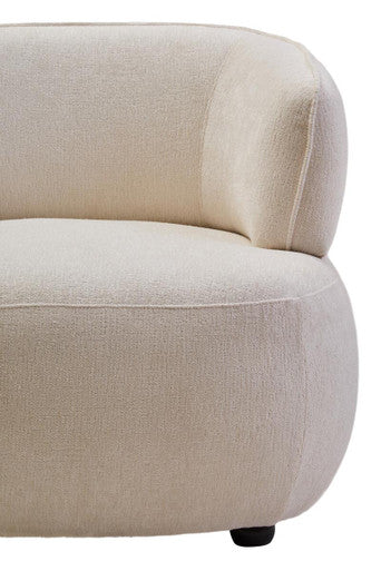 Dasha Ivory Chenille Curved Chair