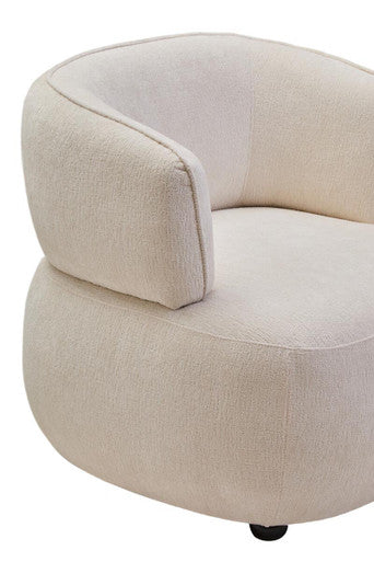 Dasha Ivory Chenille Curved Chair