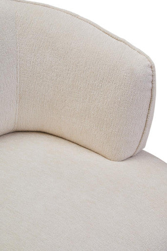 Dasha Ivory Chenille Curved Chair