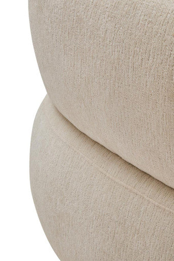 Dasha Ivory Chenille Curved Chair