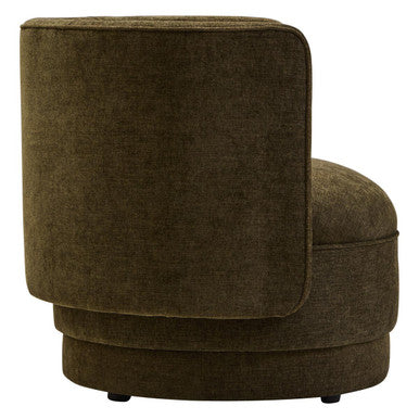 Drake Forest Green Chenille Effect Chair with Curved Back