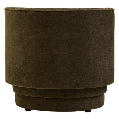 Drake Forest Green Chenille Effect Chair with Curved Back