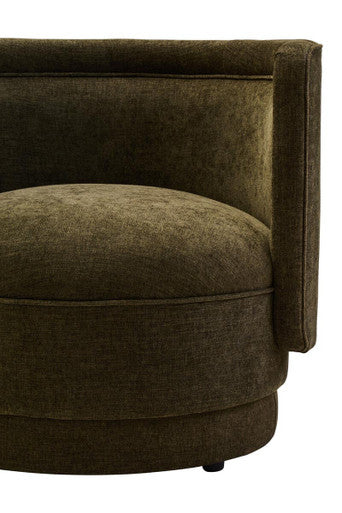 Drake Forest Green Chenille Effect Chair with Curved Back