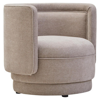 Drake Taupe Chenille Curved Chair
