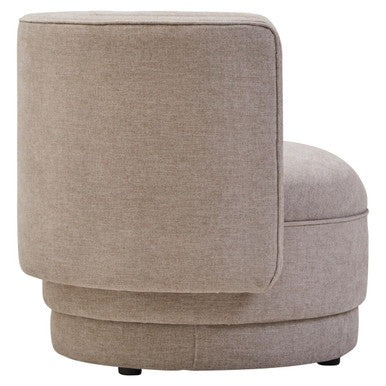 Drake Taupe Chenille Curved Chair