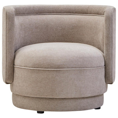 Drake Taupe Chenille Curved Chair