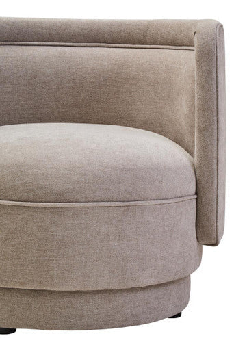 Drake Taupe Chenille Curved Chair