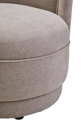 Drake Taupe Chenille Curved Chair