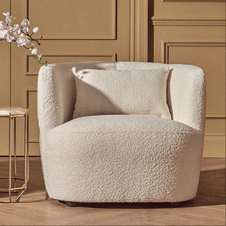 Bruge Textured Cream Curved Chair