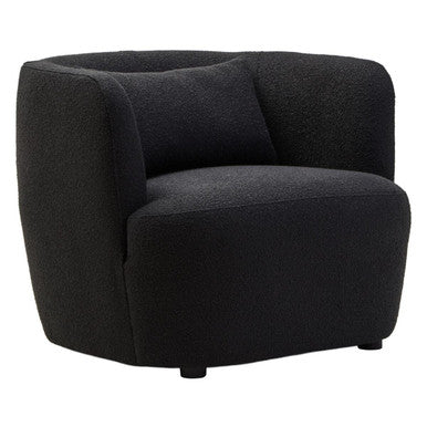 Bruge Textured Black Curved Chair