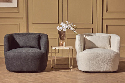 Bruge Black Fabric Chair with Curved Back