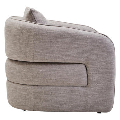 Bilani Grey Linen Effect Curved Chair