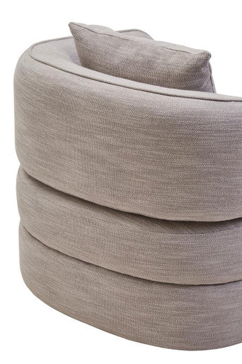Bilani Grey Linen Effect Curved Chair