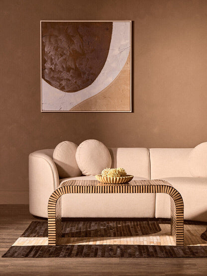 Bambusa Bamboo Inlay Curved Coffee Table