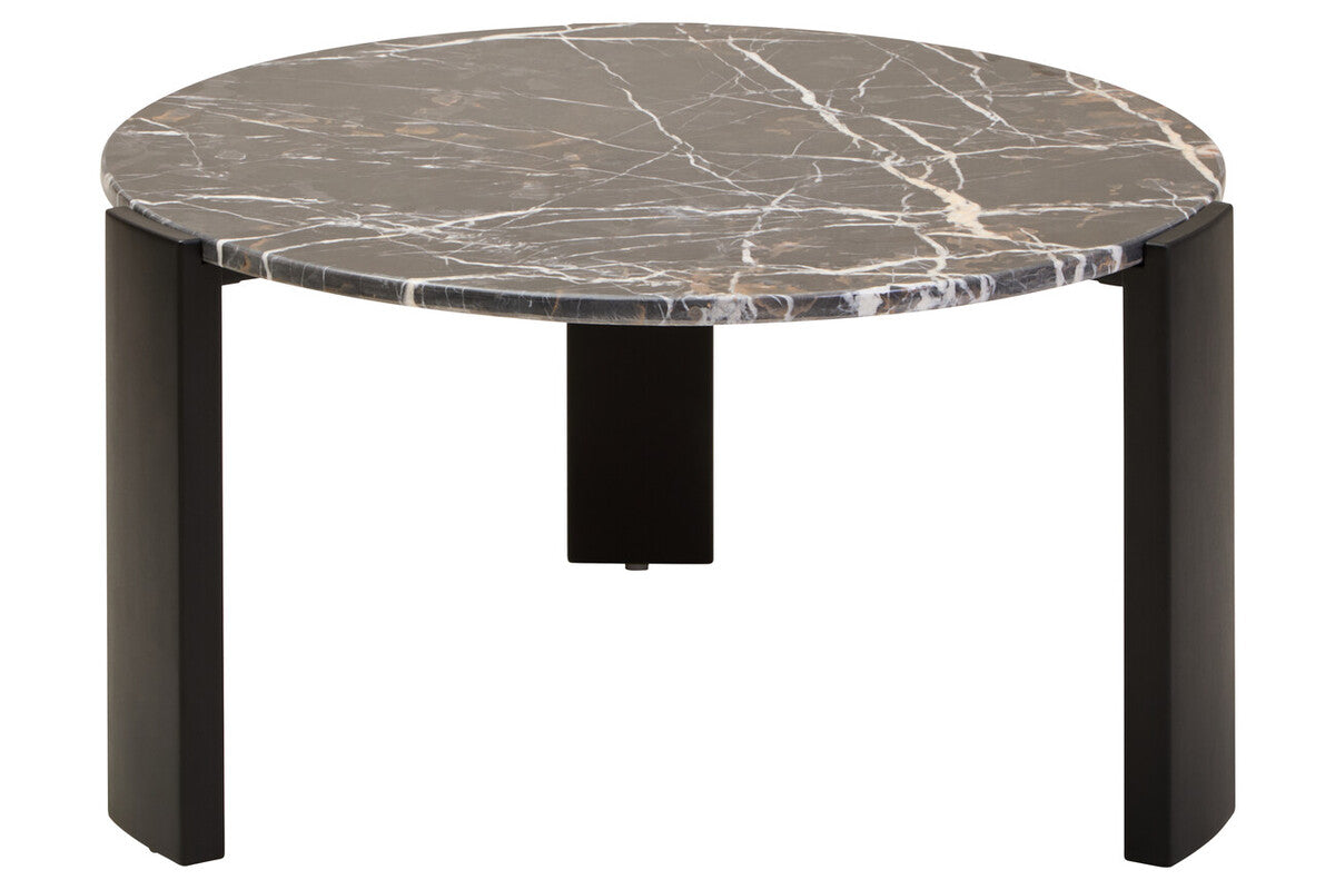 Palermo Round Black Marble Top Large Coffee Table