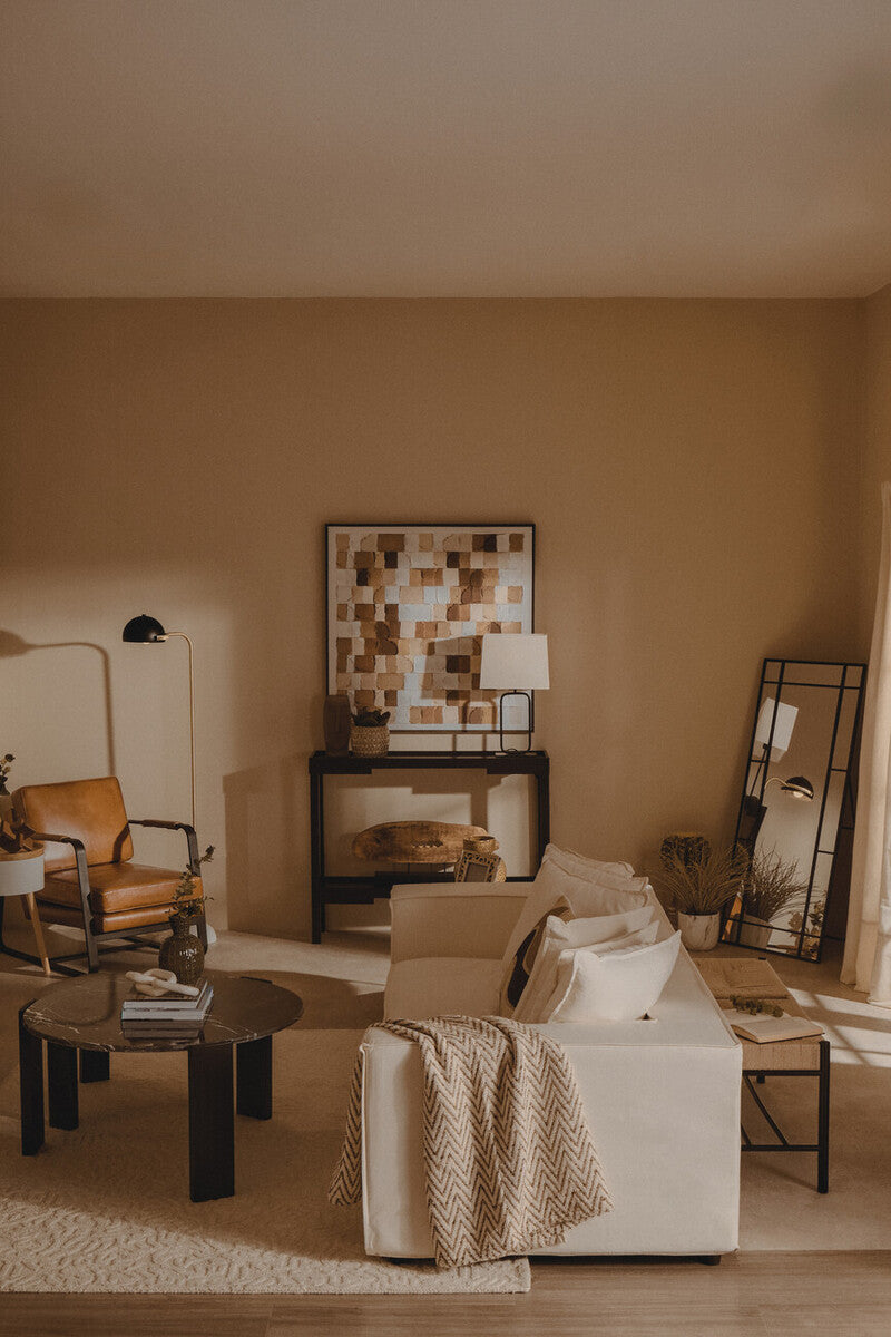 Palermo Round Black Marble Top Large Coffee Table
