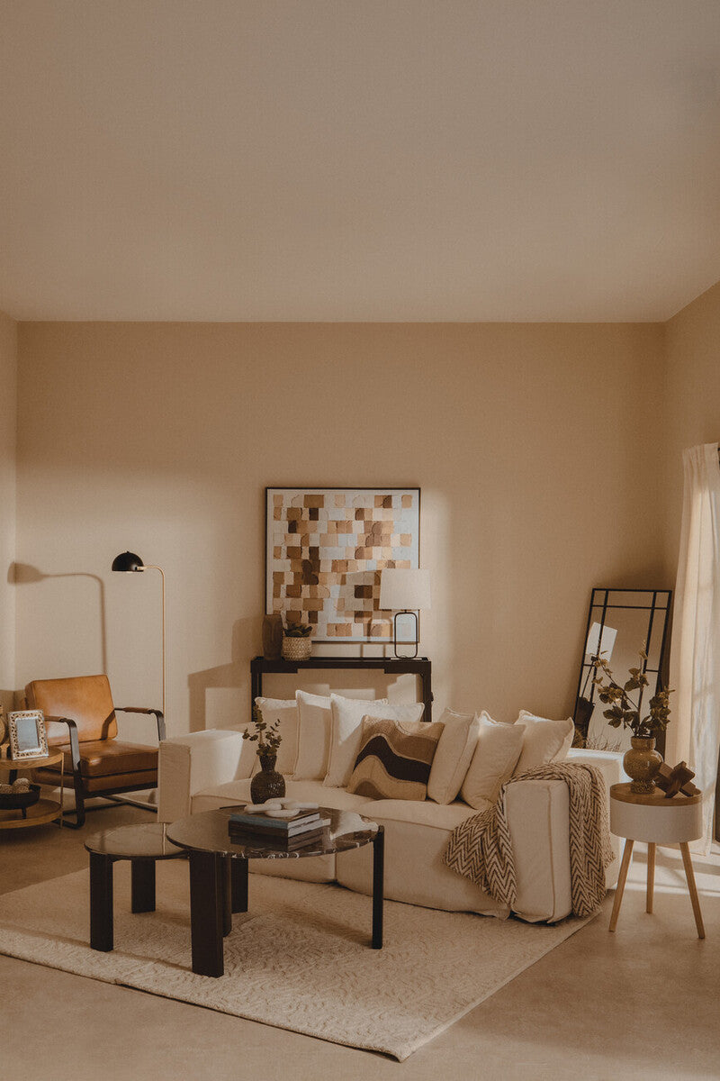 Palermo Round Black Marble Top Large Coffee Table