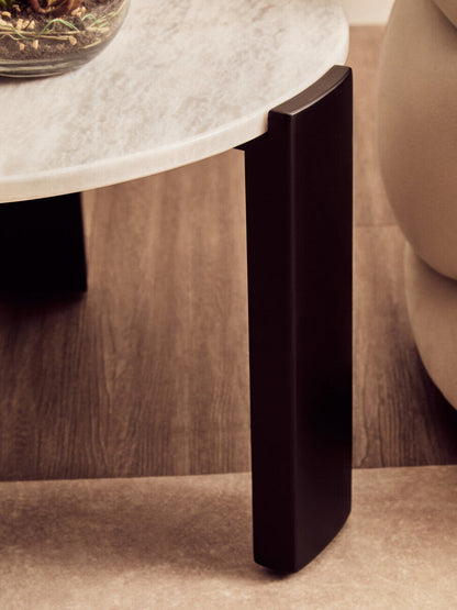 Palermo Round White Marble Top Small Coffee Table