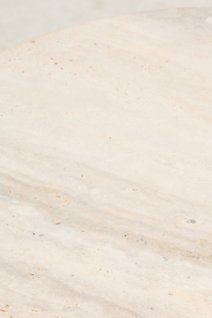 Palermo Travertine Top Round Side Table