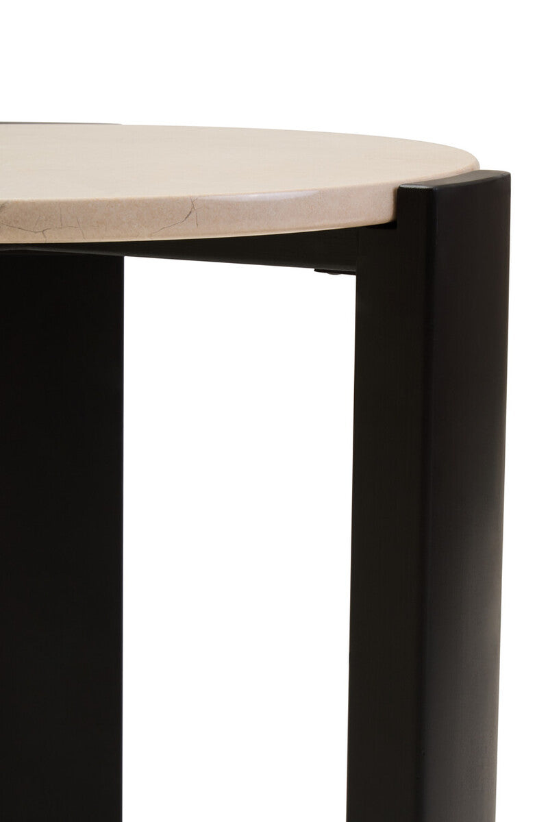 Palermo Cream Marble Top Round Side Table