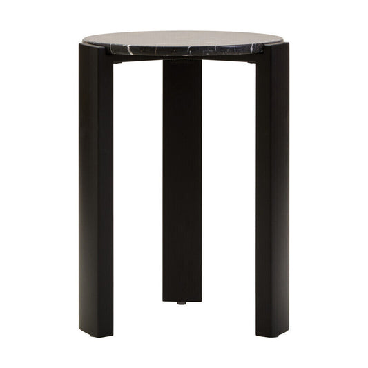 Palermo Black Marble Top Round Side Table