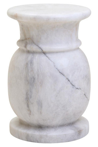 Zoro White Marble Stool And Side Table