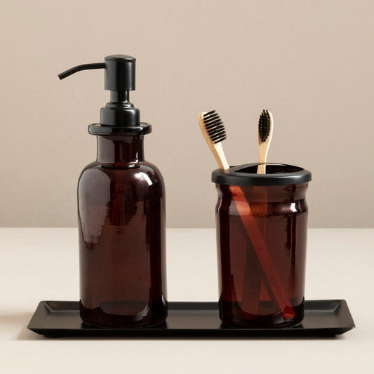 Allegra Kiara Black Bathroom Tray