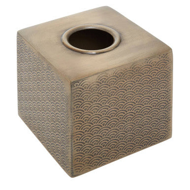 Allegra Gold Etched Design Tissue Box