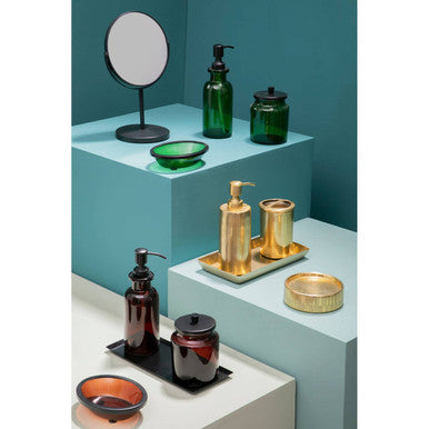Allegra Kiara Green Glass Bathroom Jar